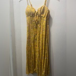 AUW Casual Sundress - Yellow with Floral design